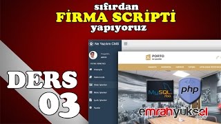 79-Php Dersleri - Bölüm 03- Yönetim Panelli Porto Firma Scripti Admin template parçalama-01
